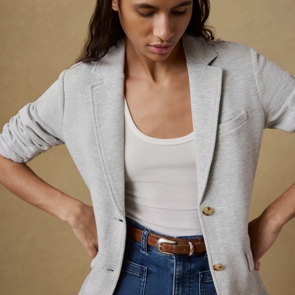 Faherty Women's Inlet Knit Blazer - Heather Gray size S